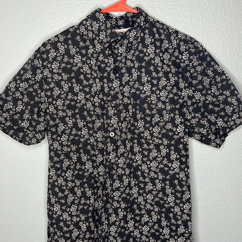 black and white button up